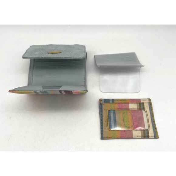 Vtg. Longaberger Suede Multi Color Wallet 3 Pieces - Picture 5 of 5